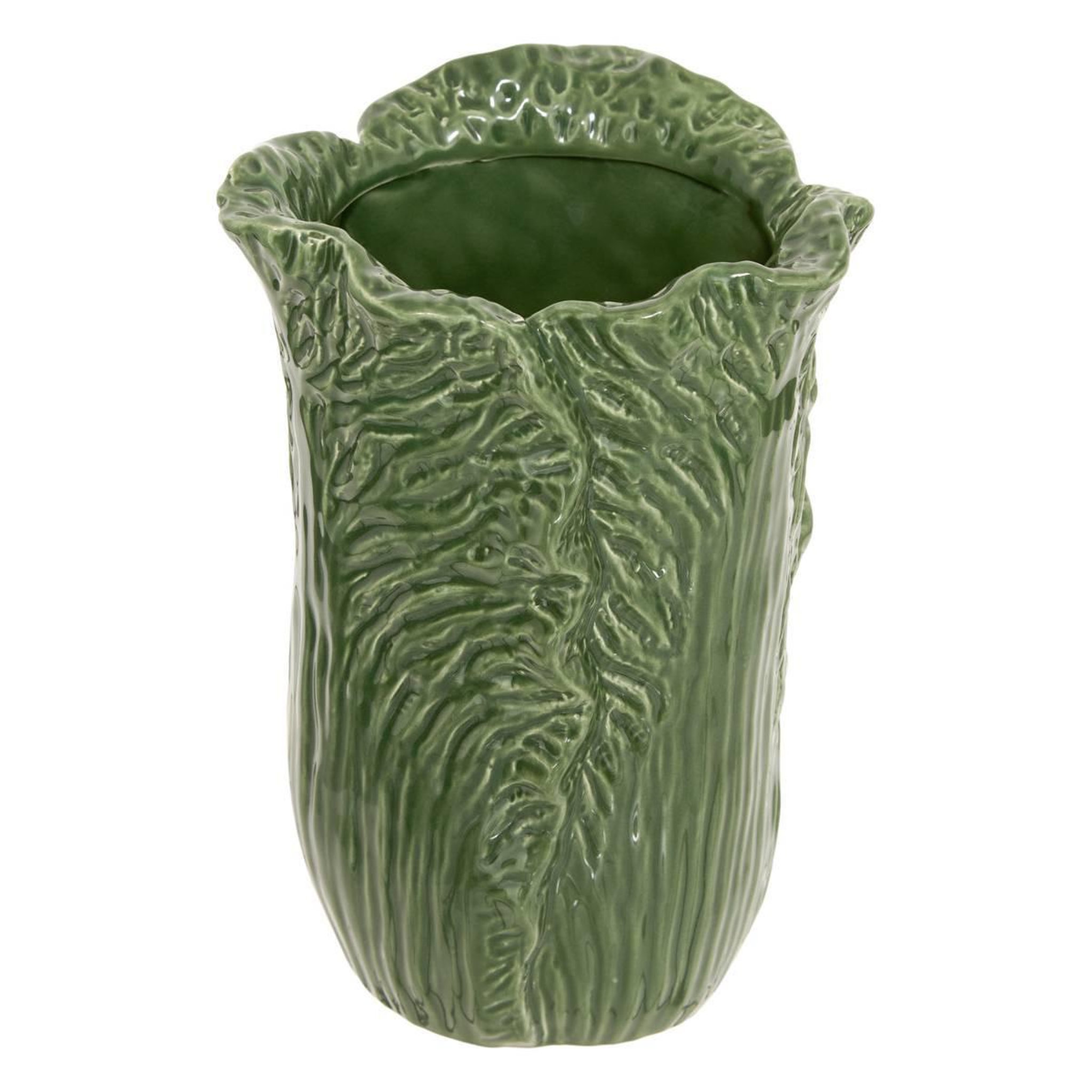 ATMOSPHERA Vase Déco en Dolomite  Lisière  20cm Vert