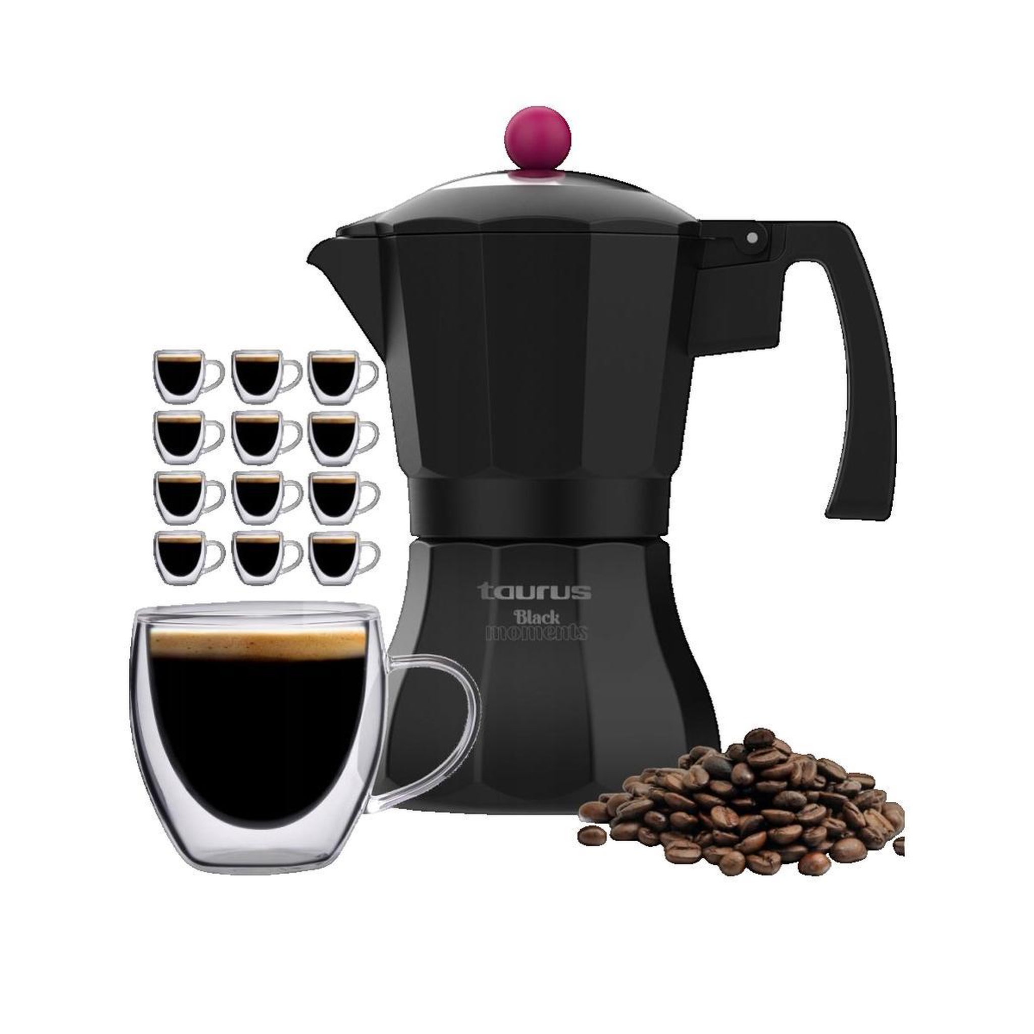 Voir la diapositive 3 : Taurus Cafetière Taurus Black Moments KCP90012I 12 tasses Noire