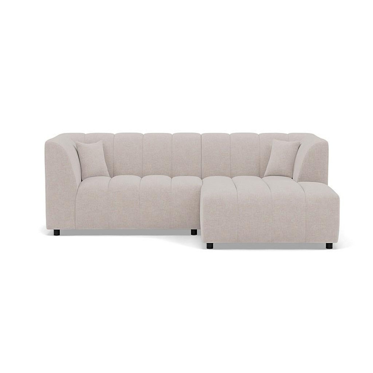 LISA DESIGN Curtis - canapé d'angle droit 4 places avec accoudoir en tissu texturé