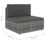 Voir la diapositive 6 : VIDAXL Salon de jardin 9 pcs avec coussins Gris Resine tressee