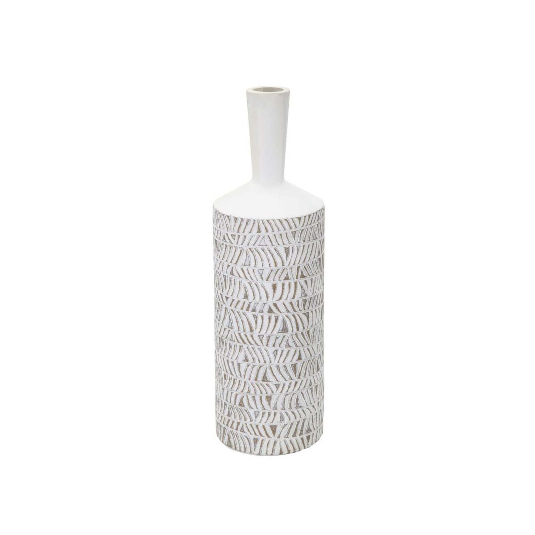 Paris Prix Vase bouteille abstrait  nairobi  49cm blanc