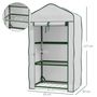 Voir la diapositive 3 : OUTSUNNY Serre de jardin balcon 3 niveaux métal thermolaqué vert PE blanc