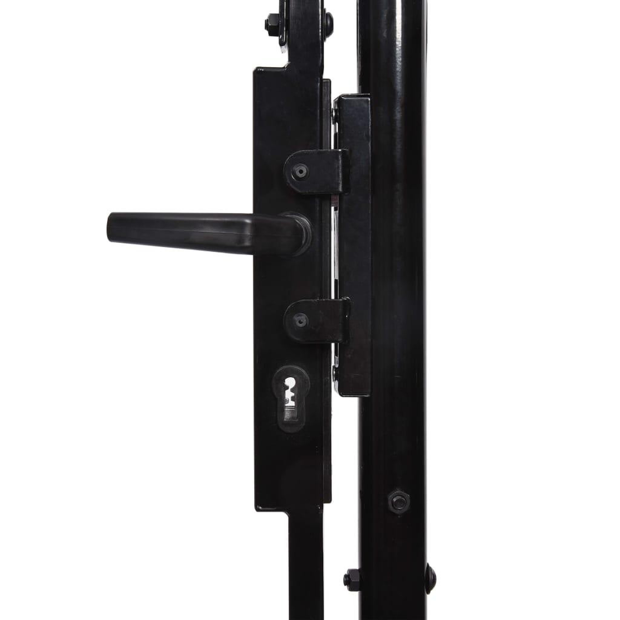 Voir la diapositive 4 : VIDAXL Portillon simple porte avec dessus a pointe Acier 1x1 m Noir