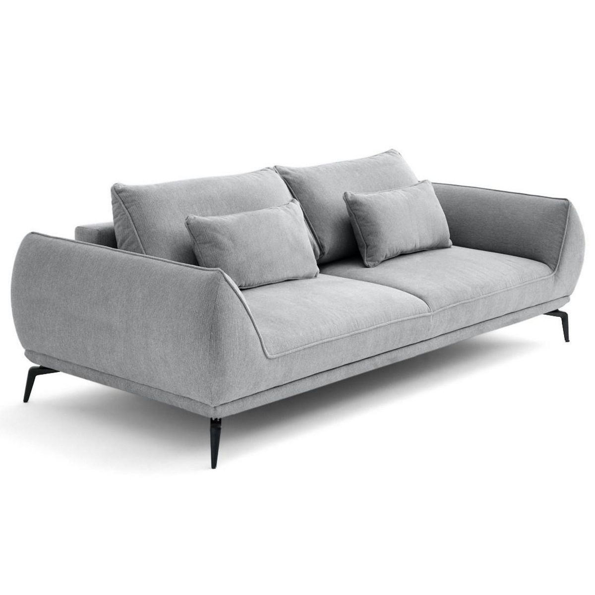 LISA DESIGN Arica - canapé droit 3 places convertible en tissu texturé