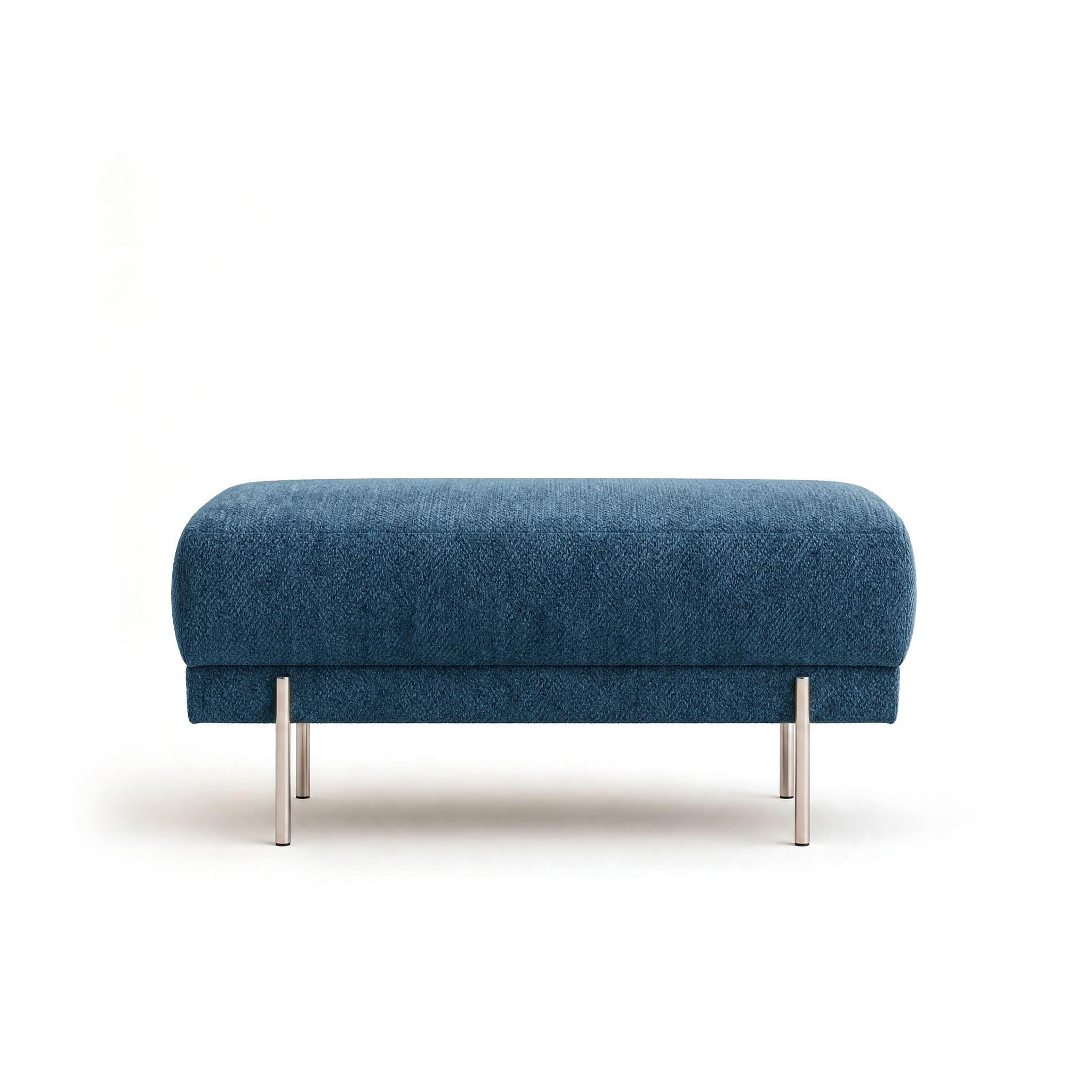 Voir la diapositive 1 : BEST MOBILIER Gabin - pouf en velours texturé