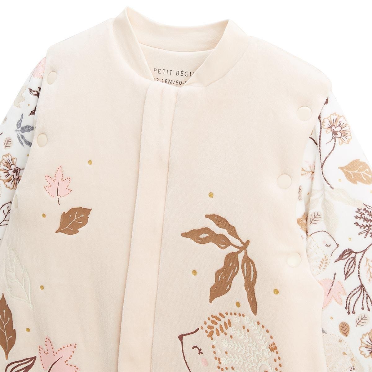 Petit Béguin Turbulette d'hiver en velours avec pieds retroussables et manches amovibles Chincha