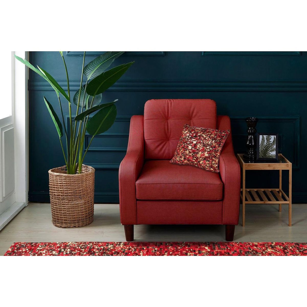 Paris Prix Coussin Déco  Finish  45x45cm Rouge & Or