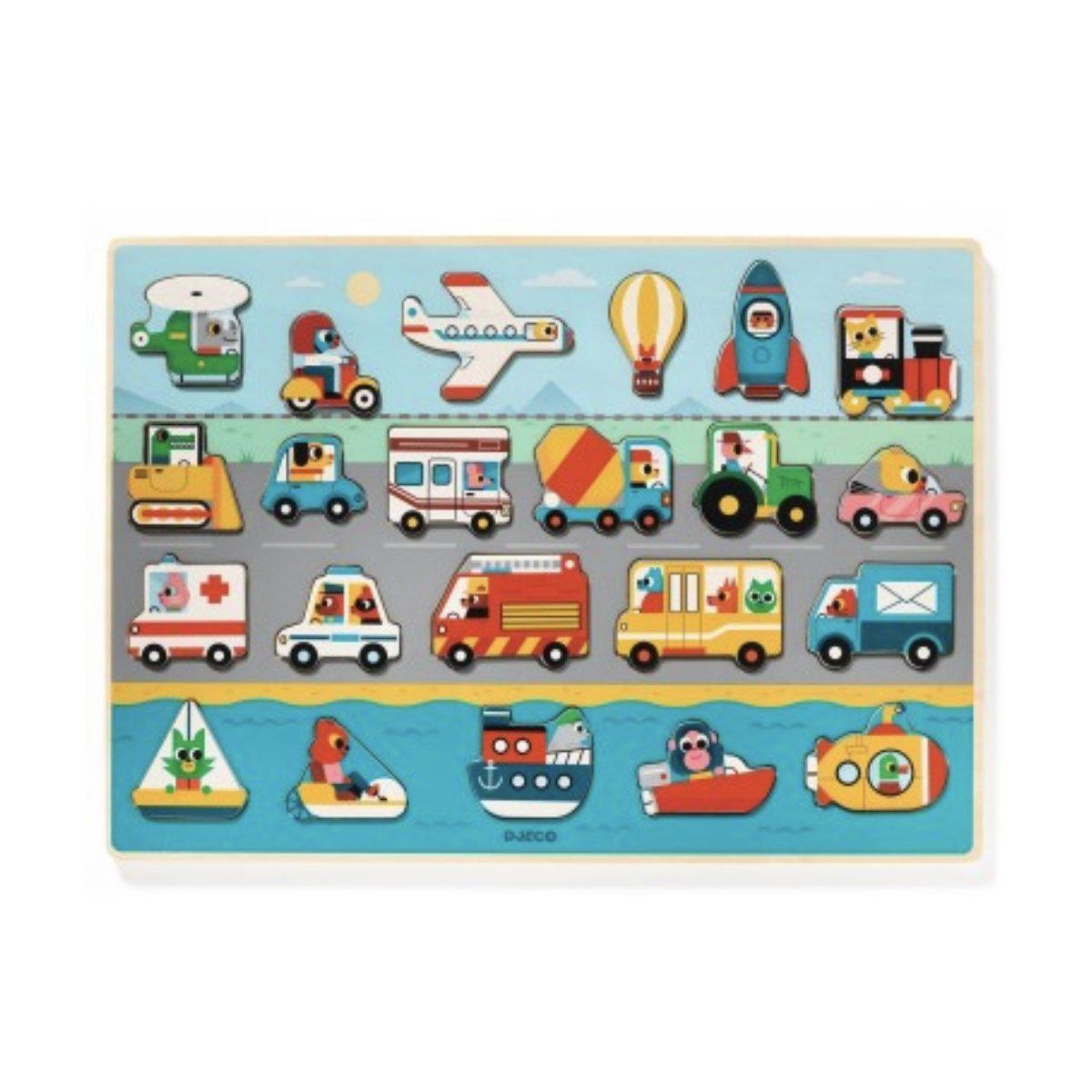 Voir la diapositive 2 : Djeco Puzzle vroom - encastrement -