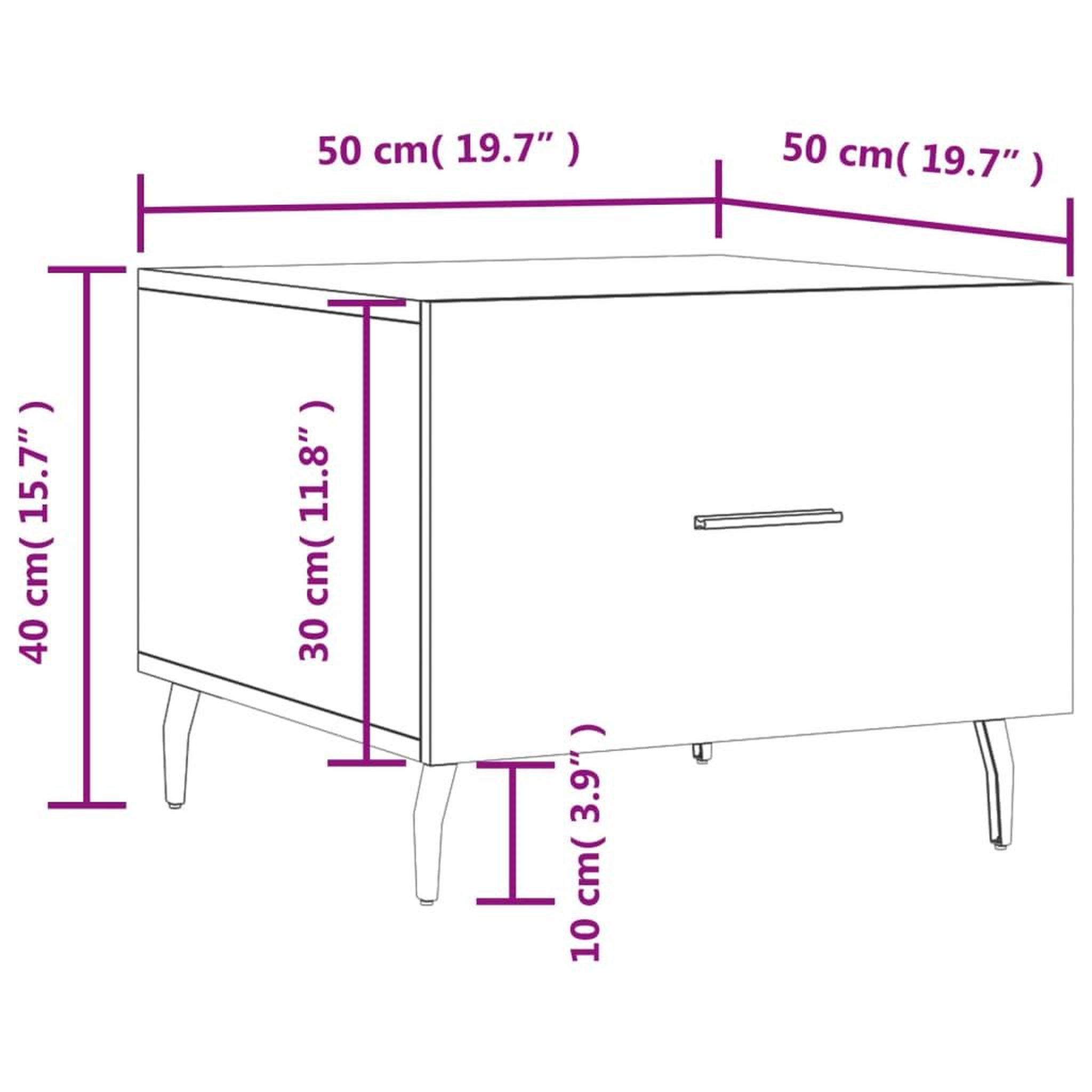 Voir la diapositive 6 : VIDAXL Tables basses 2 pcs chene fume 50x50x40 cm bois d'ingenierie