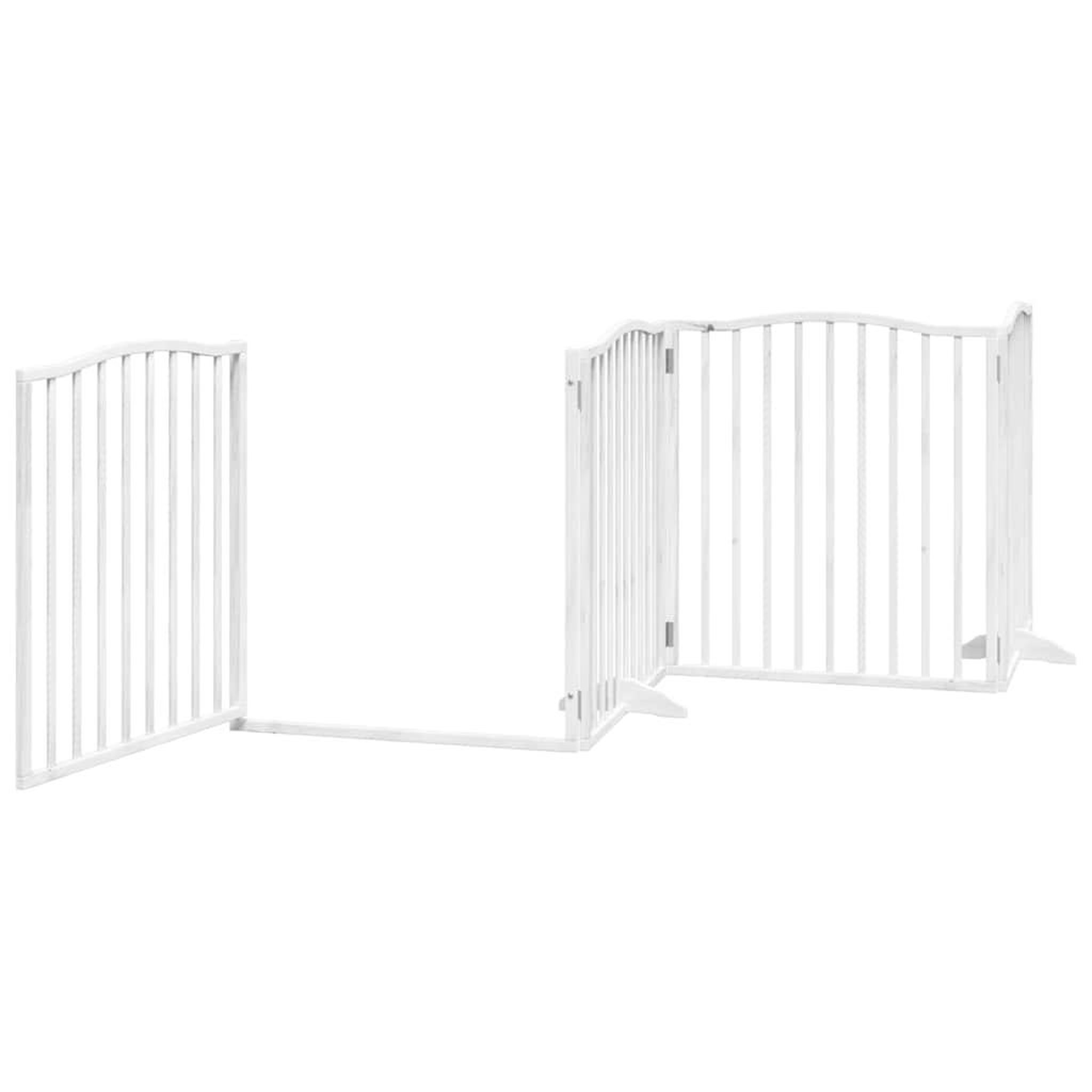 Voir la diapositive 5 : VIDAXL Barriere pour chien porte pliable 8panneaux blanc bois peuplier