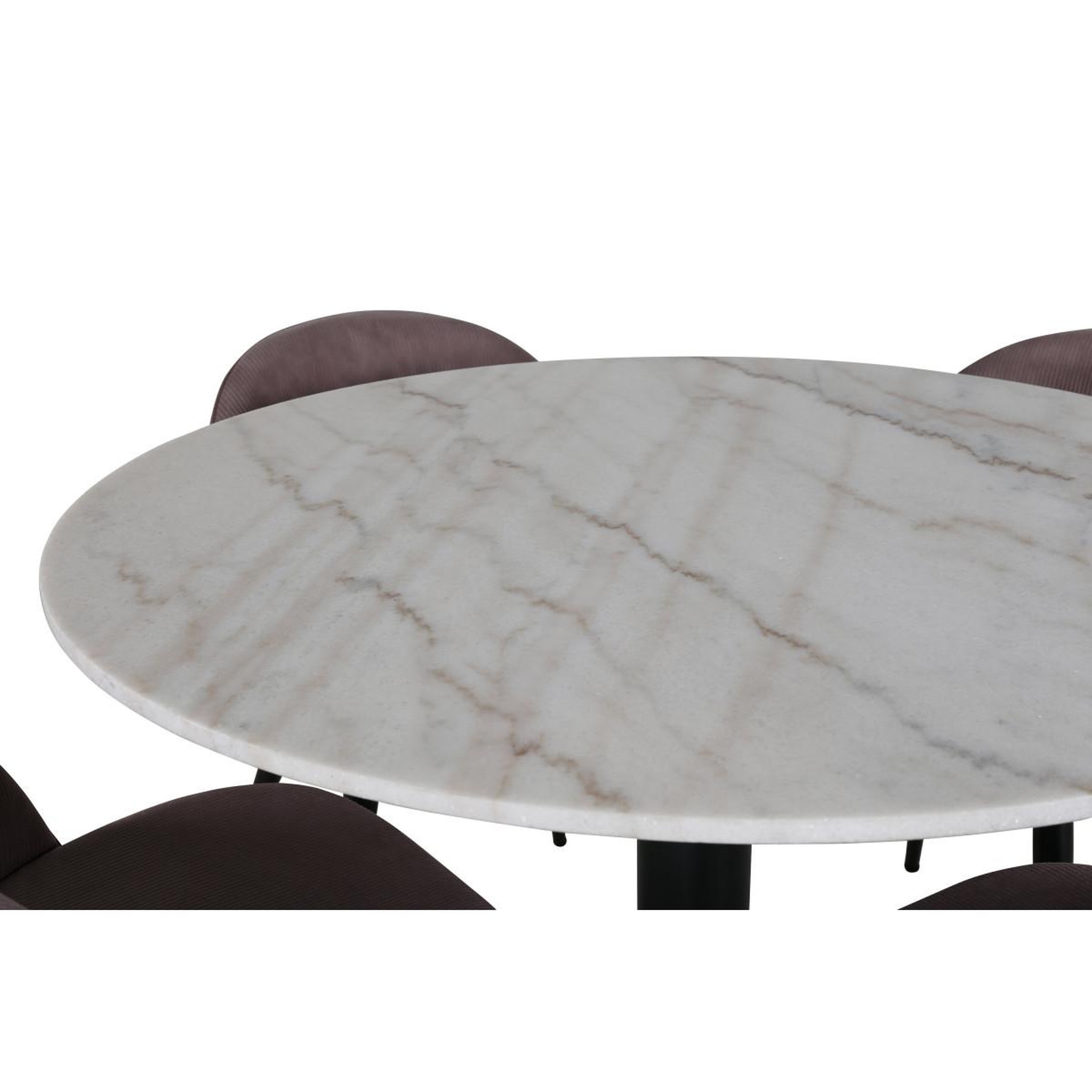 Voir la diapositive 2 : Paris Prix Ensemble table à manger & 4 chaises  estelle & velvet  106cm blanc & rose