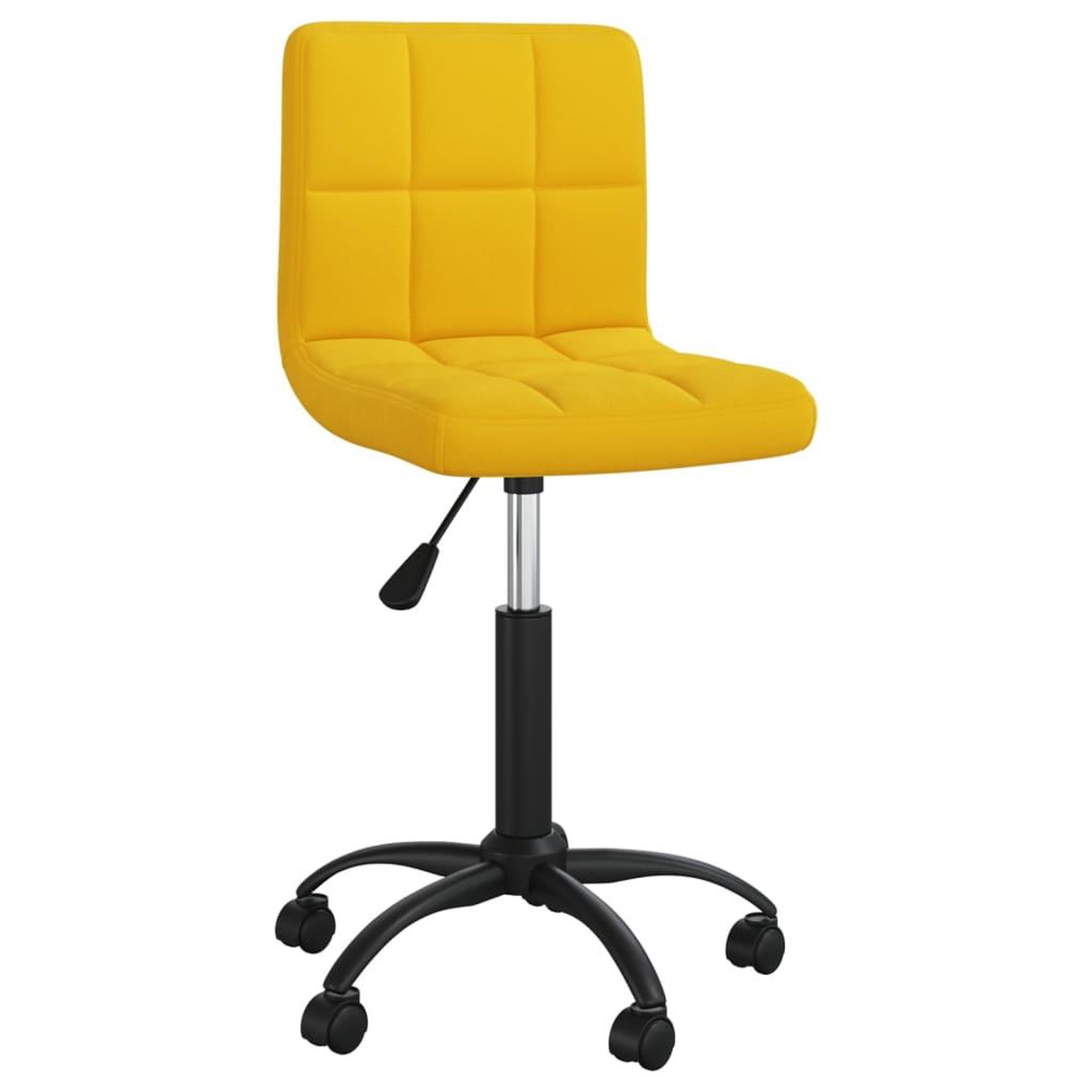 Voir la diapositive 2 : VIDAXL Chaise pivotante de bureau Jaune moutarde Velours