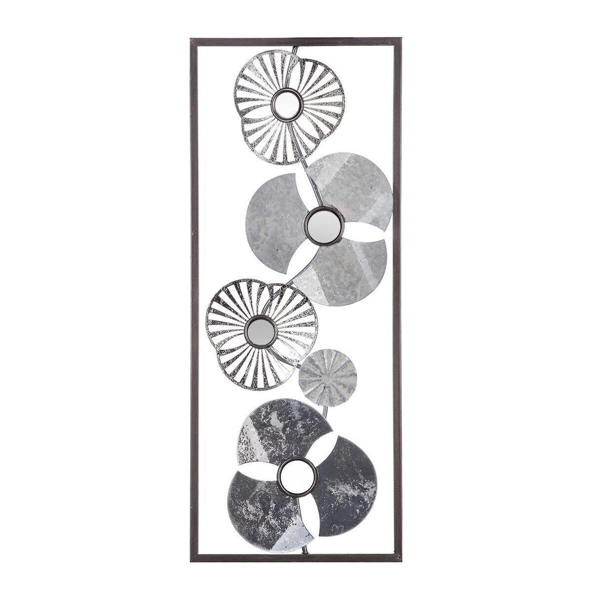 ATMOSPHERA Décoration murale en métal  fleurs  61cm argent