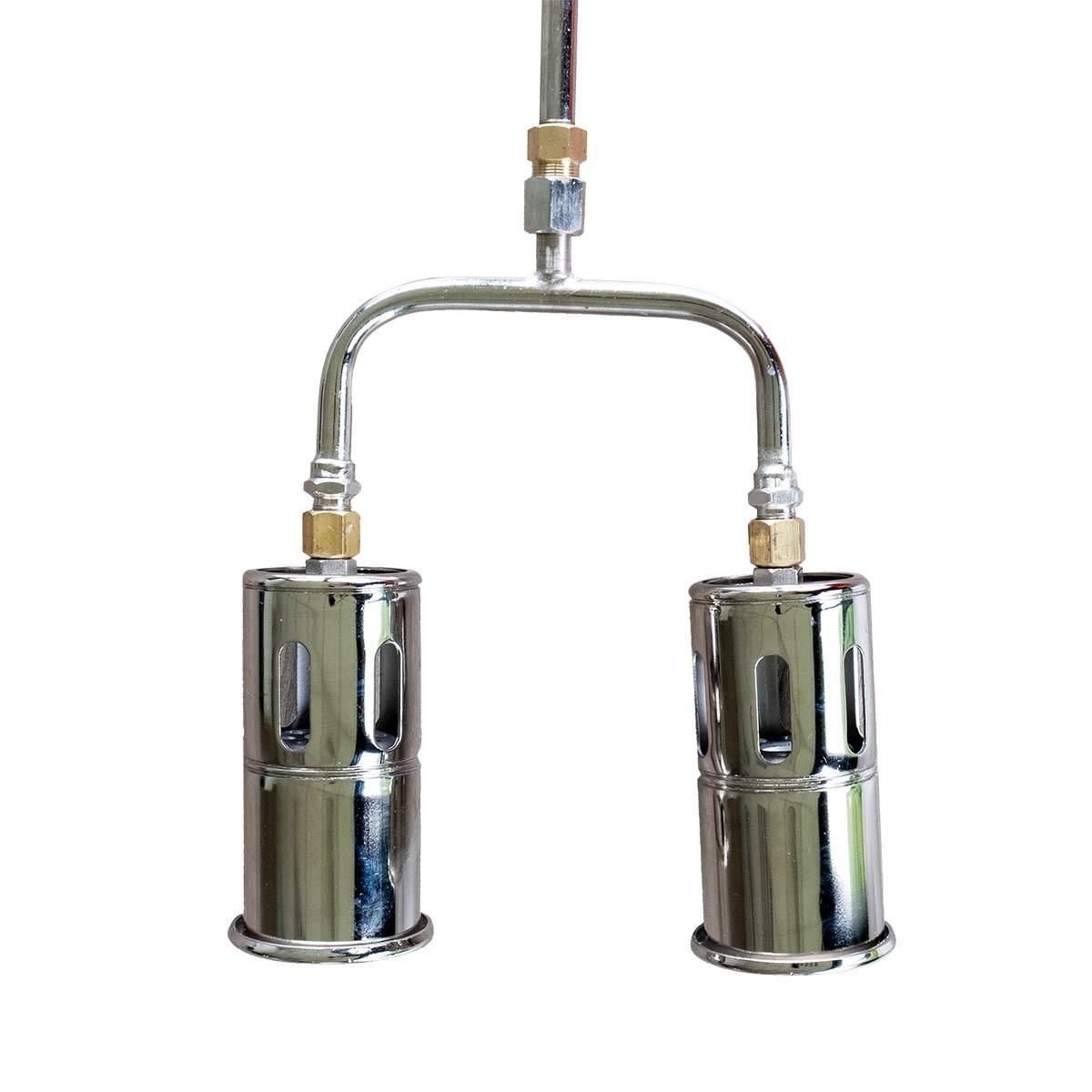 INTEC Chalumeau à gaz 2 Bruleurs Ø 60 mm Turbo Détendeur gaz 4.0 bar Tuyau 5m INTEC