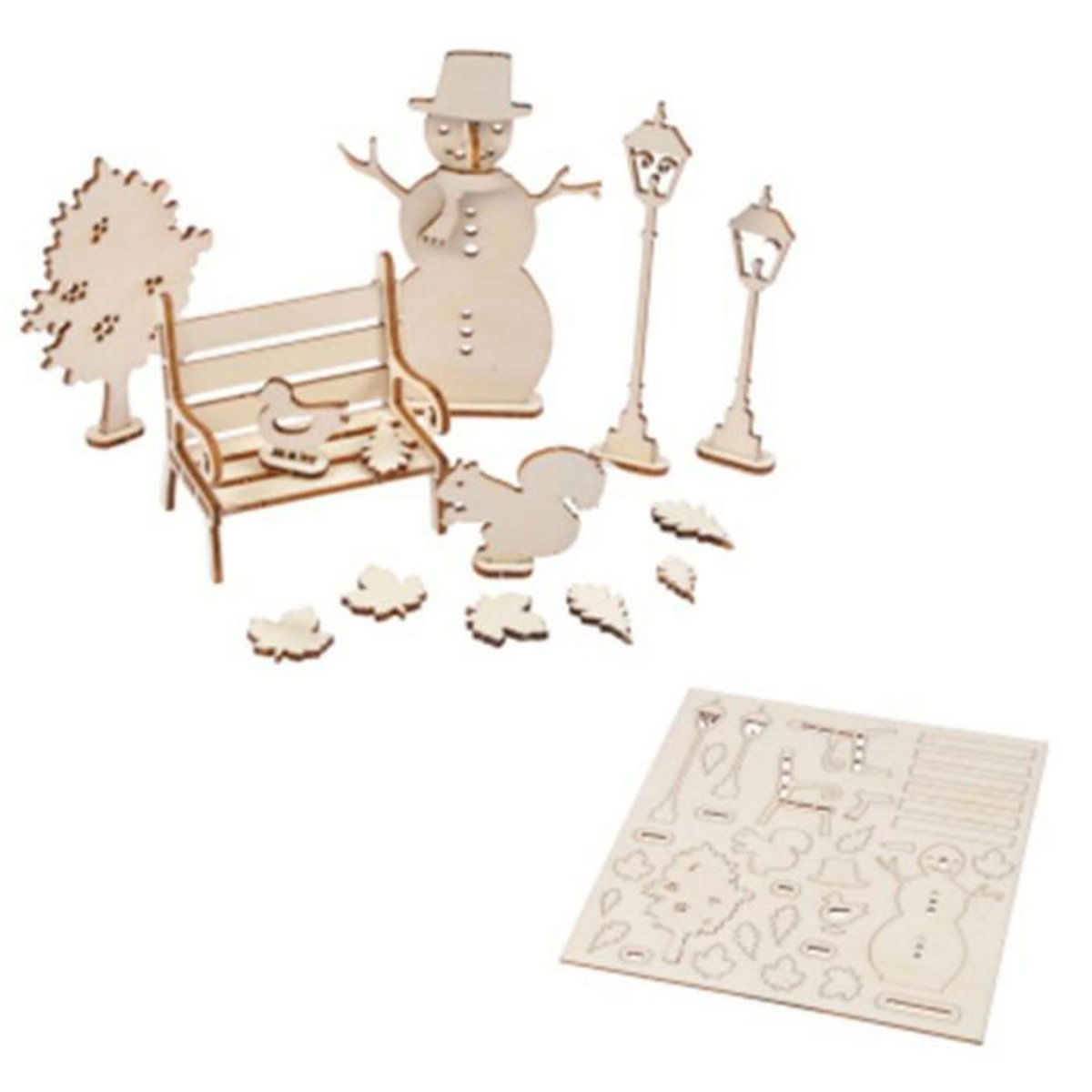 Paris Prix Kit Scènes de Noël 3D  Bonhomme de Neige  10cm Naturel