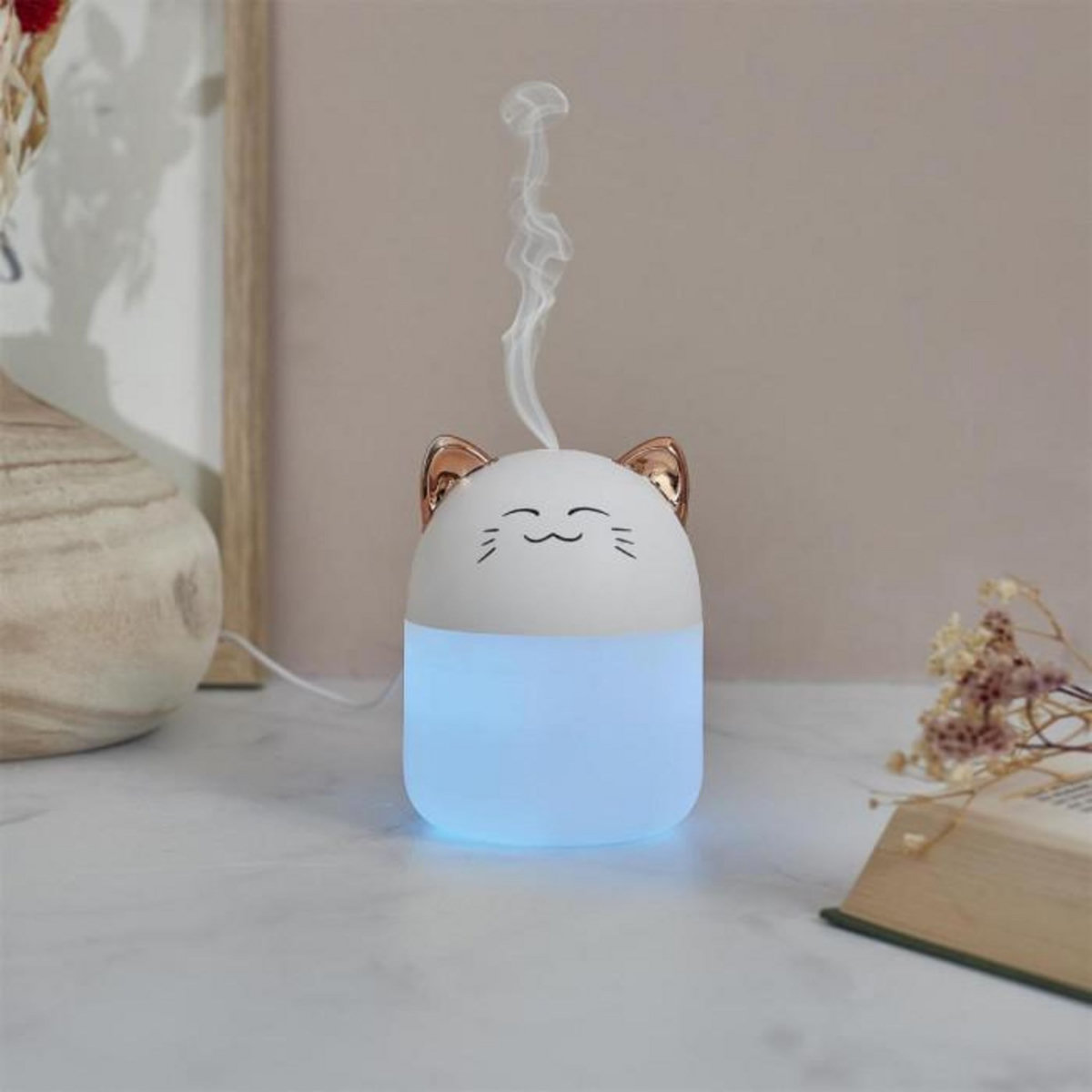 Paris Prix Diffuseur de Parfum LED  Chat  200ml Blanc