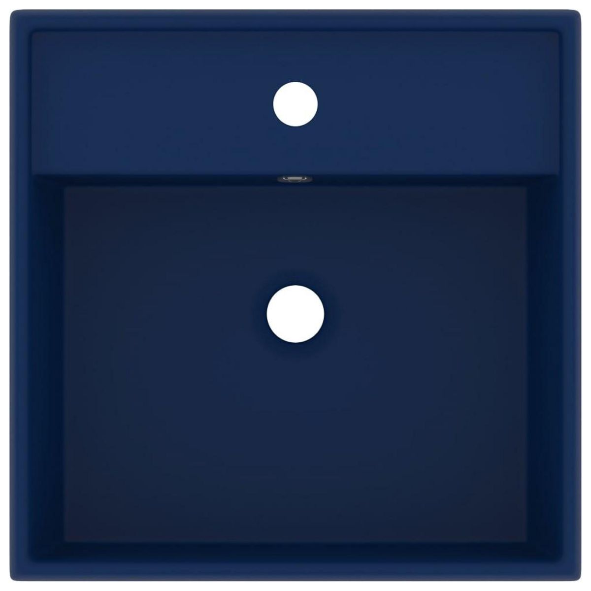 VIDAXL Lavabo carre a trop-plein Bleu fonce mat 41x41 cm Ceramique