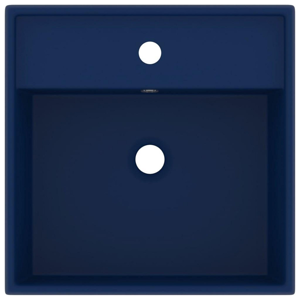 VIDAXL Lavabo carre a trop-plein Bleu fonce mat 41x41 cm Ceramique