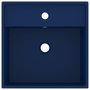 Voir la diapositive 3 : VIDAXL Lavabo carre a trop-plein Bleu fonce mat 41x41 cm Ceramique