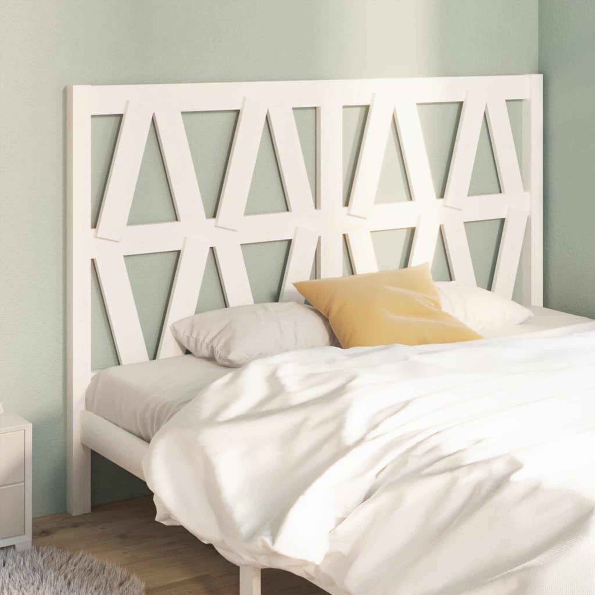 Voir la diapositive 1 : VIDAXL Tete de lit Blanc 146x4x100 cm Bois massif de pin