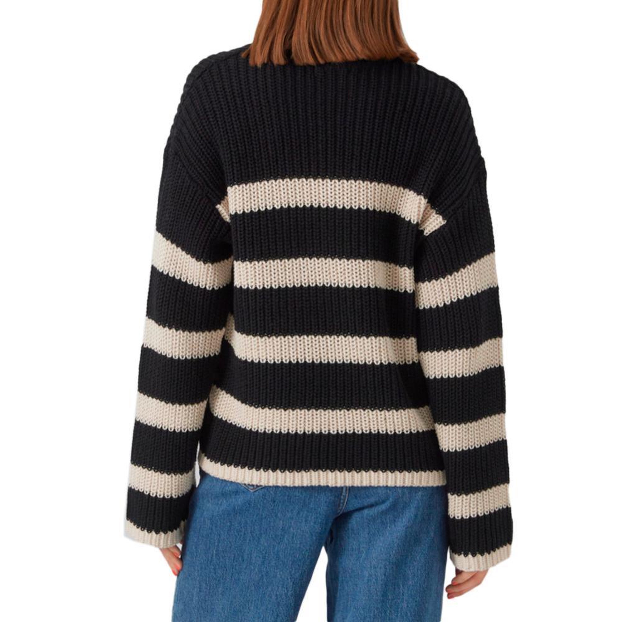 Voir la diapositive 2 : Vero Moda Pull Noir/Beige Femme Vero Moda Hilda