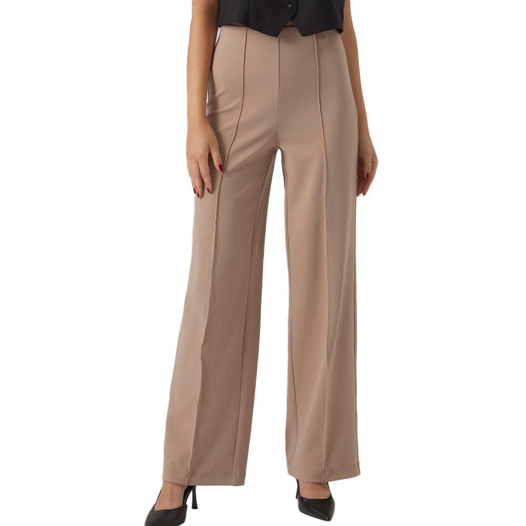 Vero Moda Pantalon Fluide  Femme VERO MODA Wide. Coloris disponibles : Beige