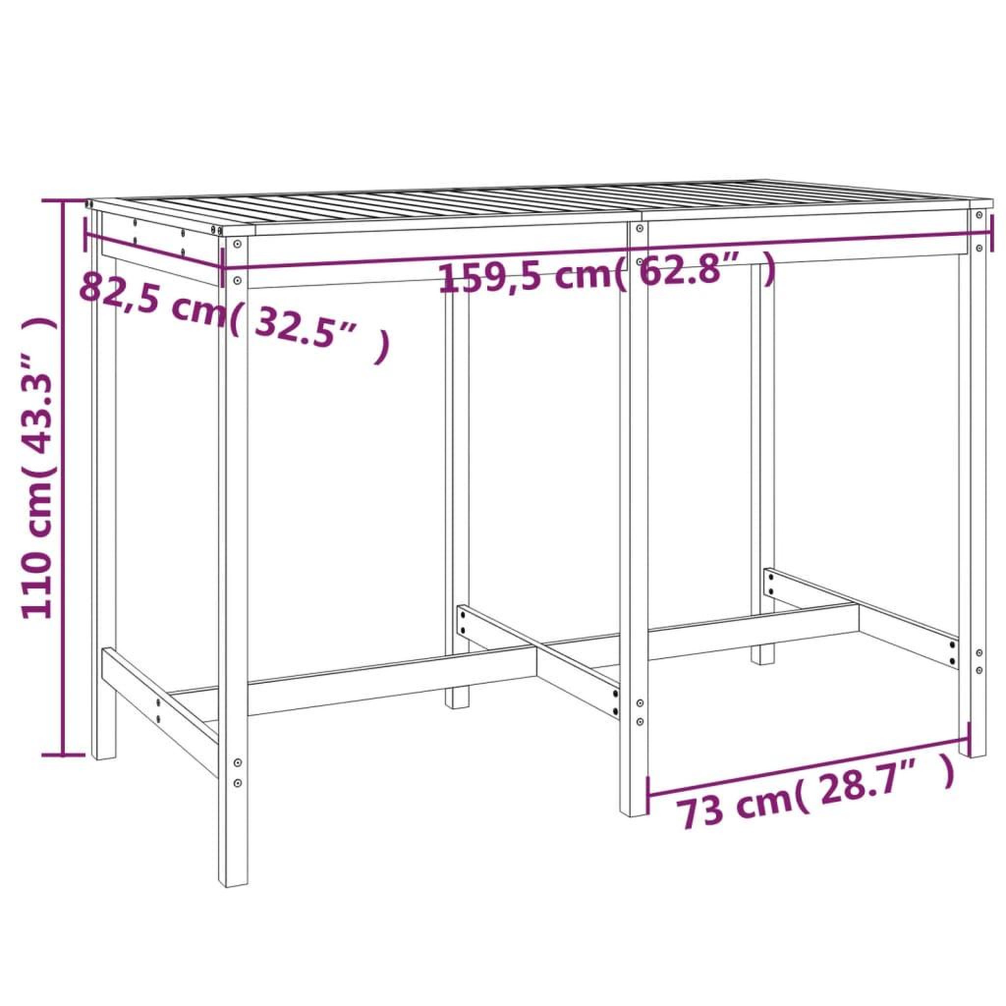 Voir la diapositive 6 : VIDAXL Ensemble de bar de jardin 7 pcs marron miel bois de pin massif