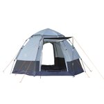 OUTSUNNY Tente pop up montage instantané - tente de camping 3-4 pers.  - 2 grandes portes - dim. 2,6L x 2,6l x 1,5H m fibre verre polyester oxford noir gris