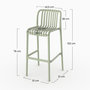 Voir la diapositive 4 : Rendez vous déco Lot de 2 chaises de bar de jardin 76 cm en plastique vert pastel-Duli