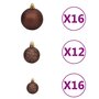 Voir la diapositive 2 : VIDAXL Ensemble de boules de Noël 100 pcs 3/4/6 cm Marron/Bronze/Dore