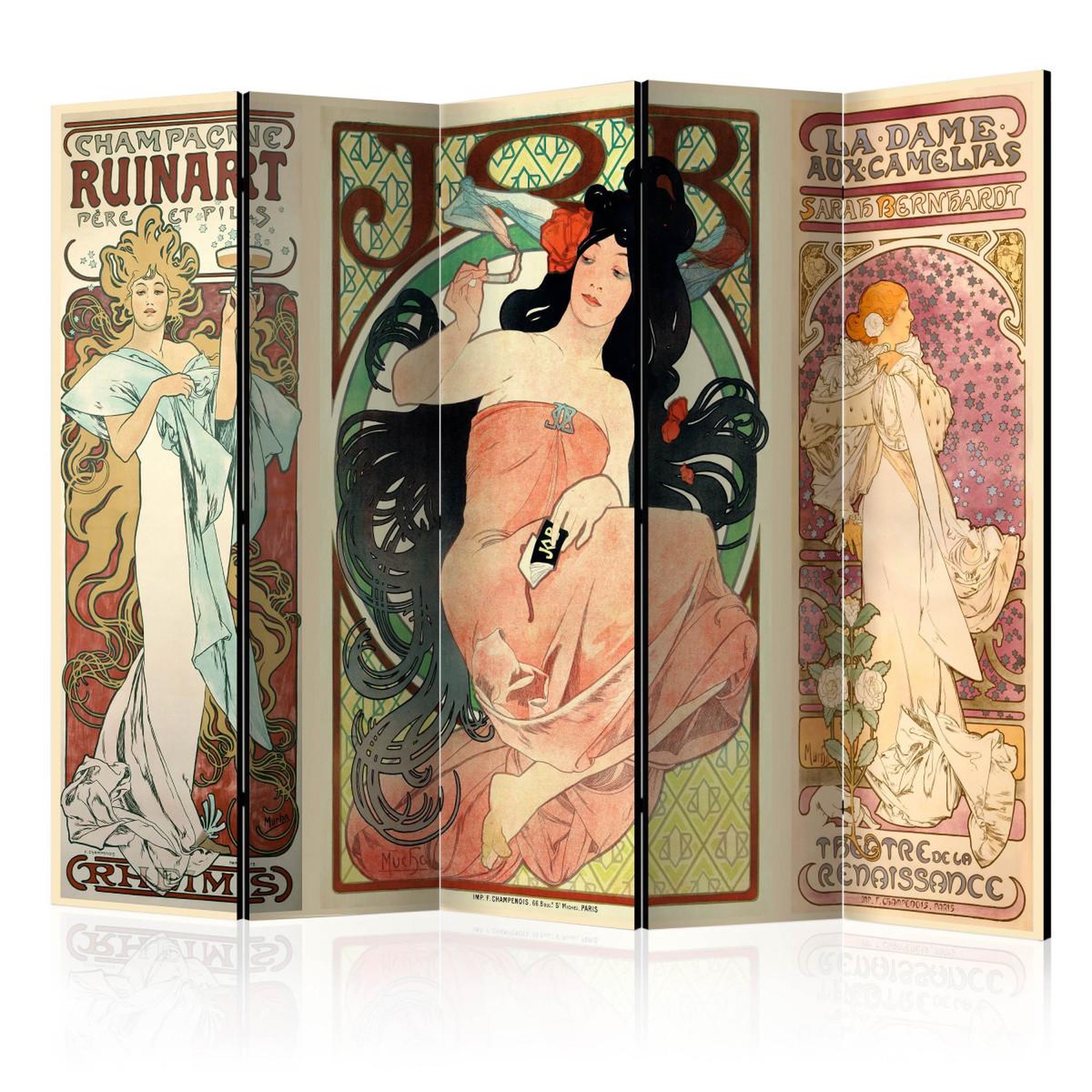 Paris Prix Paravent 5 volets  alphonse mucha. Women's  172x225cm