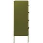 Voir la diapositive 4 : VIDAXL Commode Vert olive 80x35x101,5 cm Acier