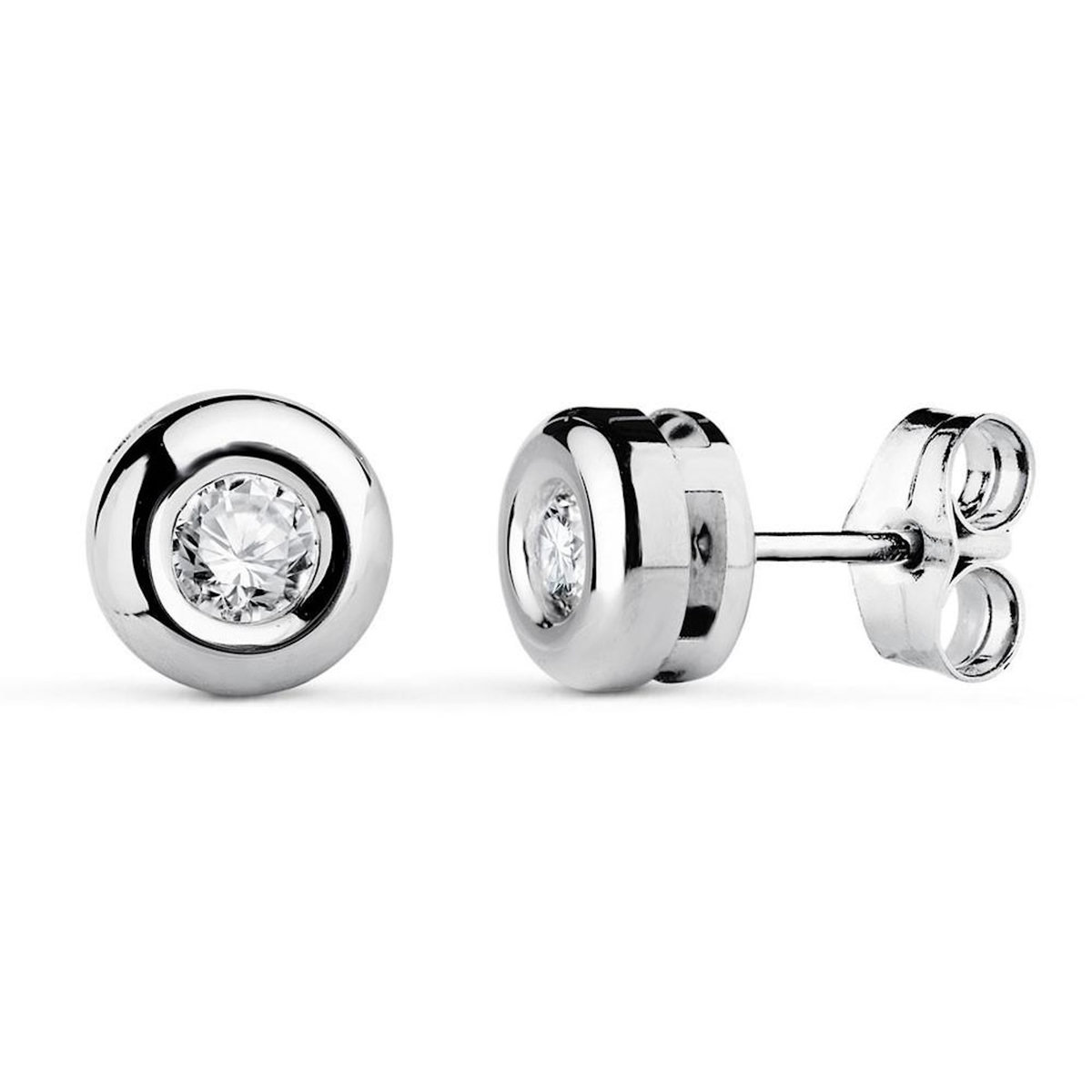 L'ATELIER D'AZUR Boucles d'Oreilles Solitaires Diamants de Synthèse 0.30 Carats - Or 18 Carats 750 Blanc