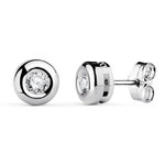 L'ATELIER D'AZUR Boucles d'Oreilles Solitaires Diamants de Synthèse 0.30 Carats - Or 18 Carats 750 Blanc