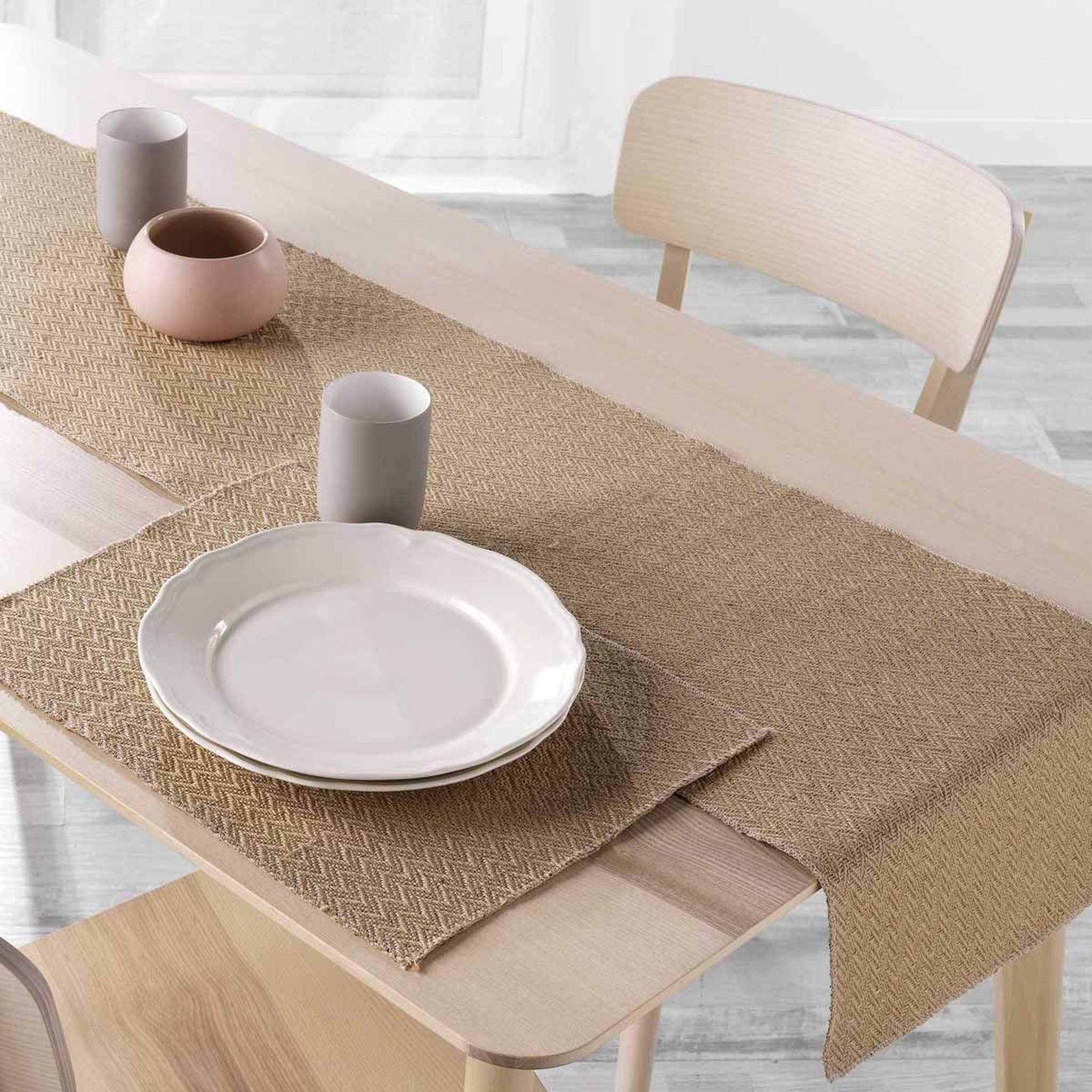 Voir la diapositive 2 : Douceur d'Intérieur Lot de 2 sets de table jute  modalie  33x45cm beige