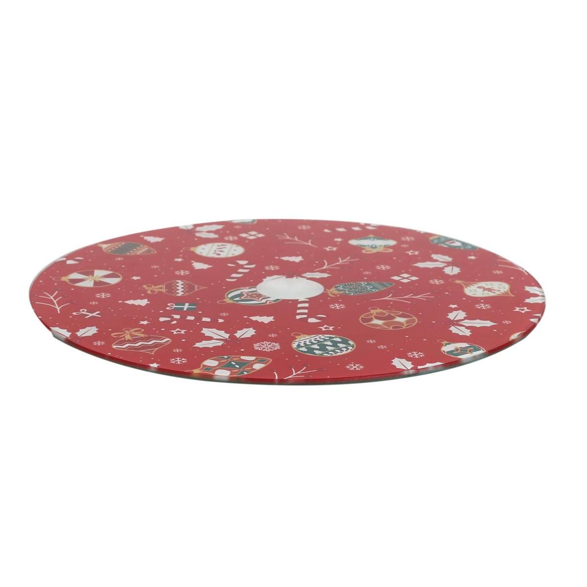 The Home Deco Factory Plateau de présentation tournant  noël  28cm rouge