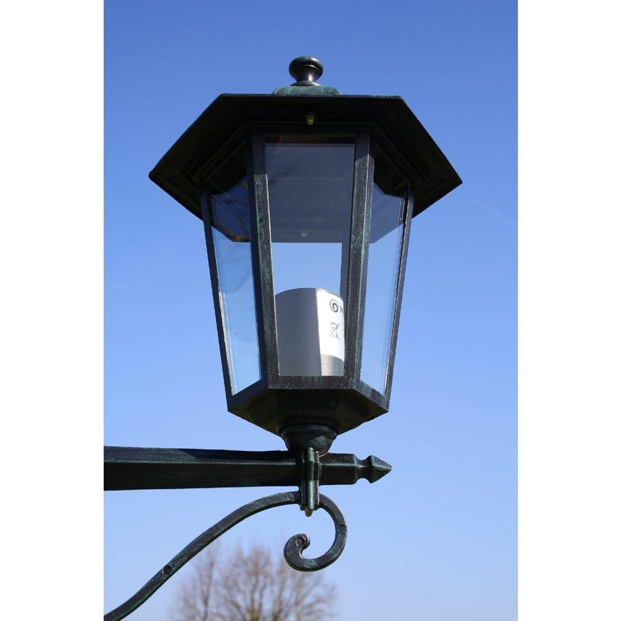 Voir la diapositive 3 : VIDAXL Lampadaire de jardin 2 bras 215 cm vert fonce/noir aluminium