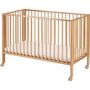 Voir la diapositive 2 : TISSI Lit pliable bois naturel avec matelas et housse de protection bleue