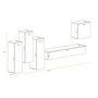 Voir la diapositive 4 : Paris Prix Meuble TV Mural Design  Switch III  330cm Gris & Noir