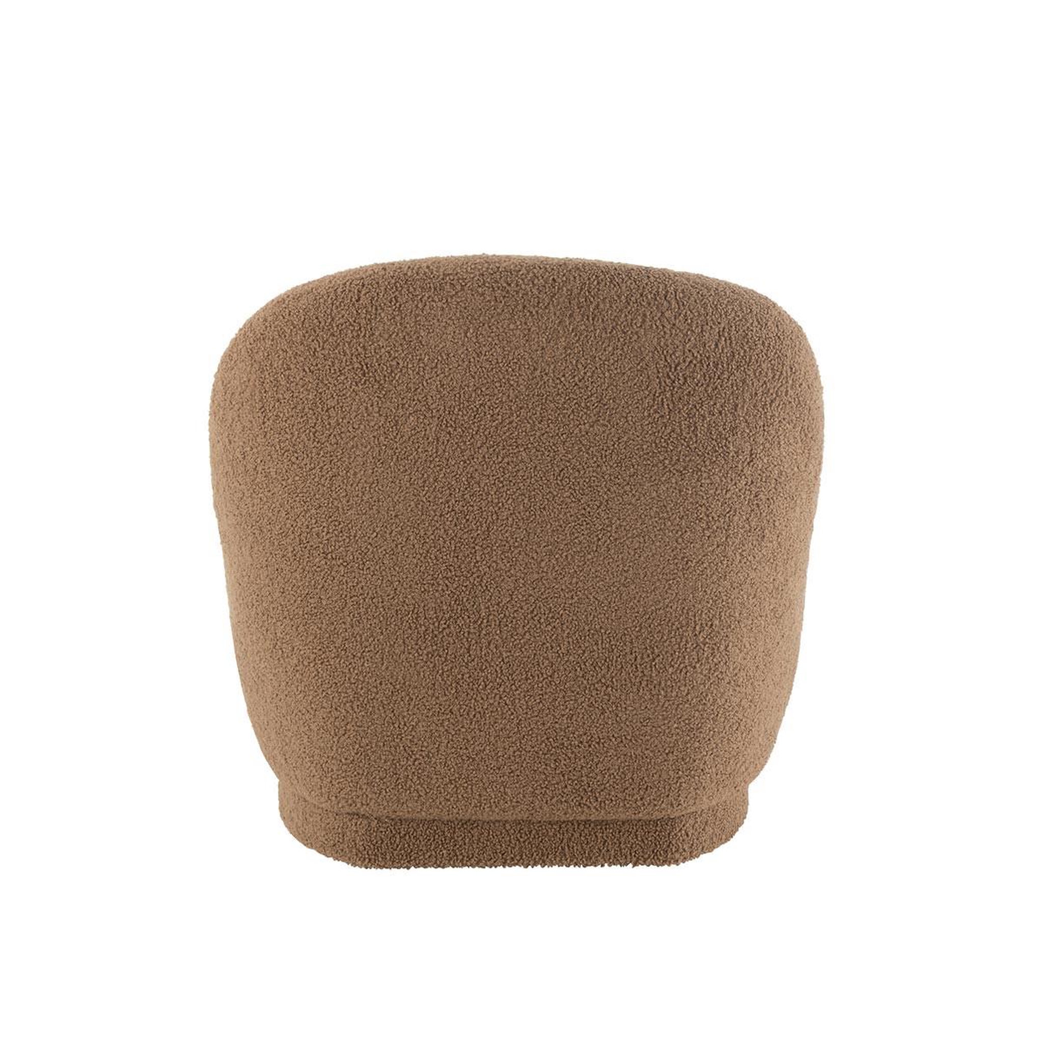 Voir la diapositive 4 : J-LINE Fauteuil Design Bouclette  Teddy  88cm Marron