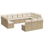 Voir la diapositive 2 : VIDAXL Salon de jardin avec coussins 13 pcs beige resine tressee