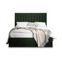 Voir la diapositive 1 : BEST MOBILIER Rosario - lit coffre - 160x200 - sommier inclus - en velours