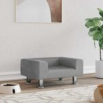 VIDAXL Lit pour chien gris clair 50x40x26,5 cm velours