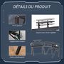 Voir la diapositive 6 : HOMCOM HOMCOM Bureau gaming d'angle bureau gamer bureau informatique bracket casque porte-gobelet étagère écran réglable métal panneaux texture carbone noir