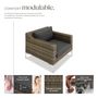 Voir la diapositive 3 : tectake Ensemble salon de jardin modulable en rotin fauteuil structure en aluminium gris anthracite chiné