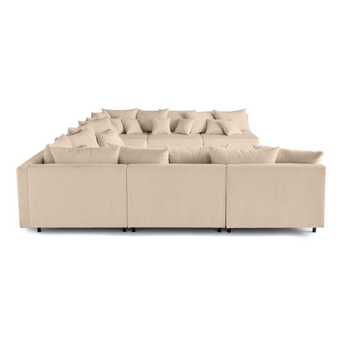 LISA DESIGN Edinburg - canapé modulable panoramique 8 places - en velours côtelé