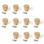 EMUCA SRL Lot de 10 boutons pour meubles Argos -  diamètre 30mm -  Aluminium -  Or
