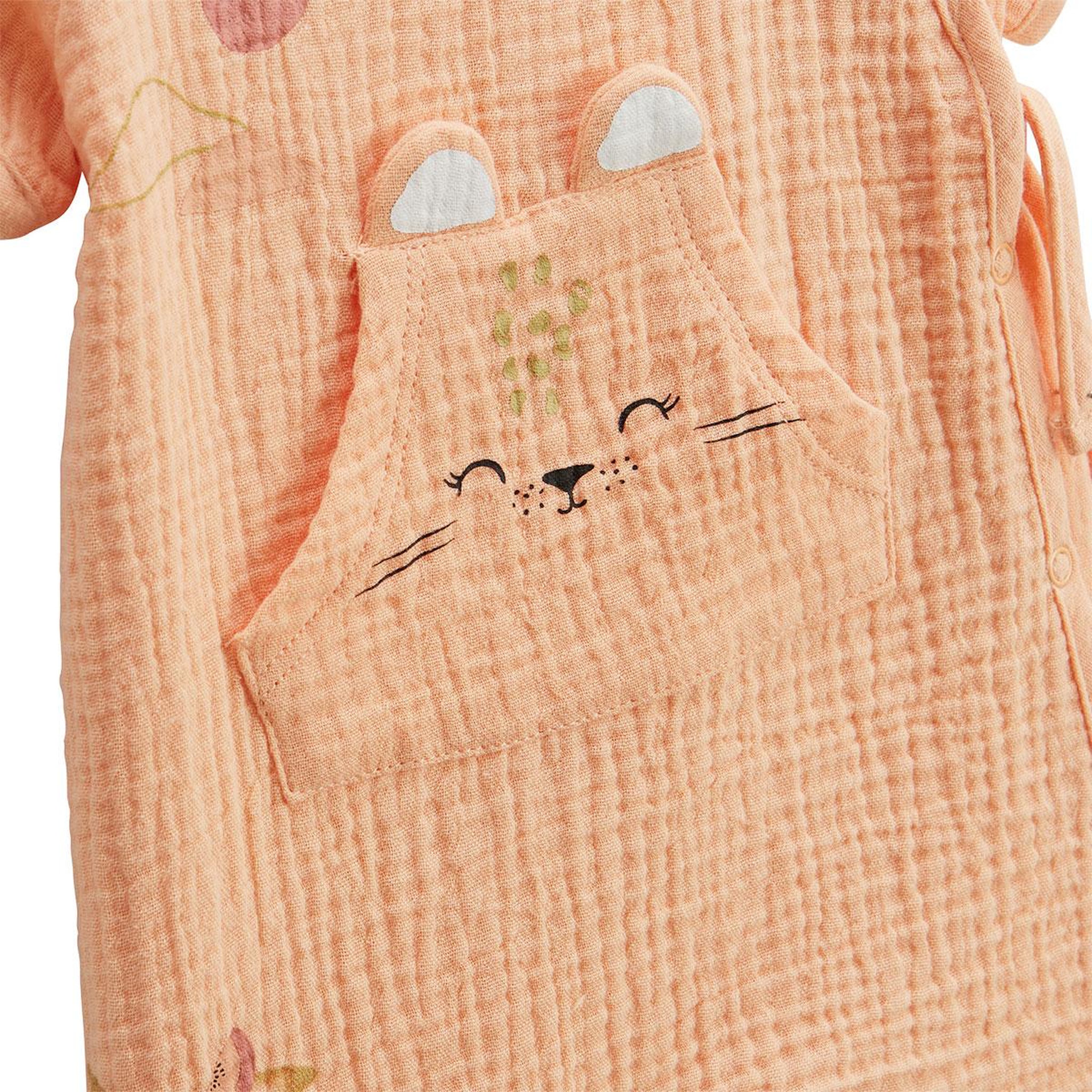 Voir la diapositive 2 : Petit Béguin Barboteuse bébé + headband en gaze de coton sierra