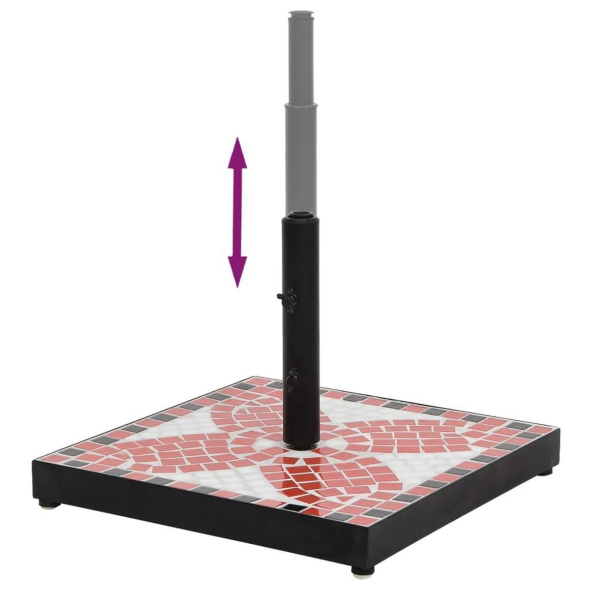 VIDAXL Base de parasol terre cuite et blanc carre 12 kg