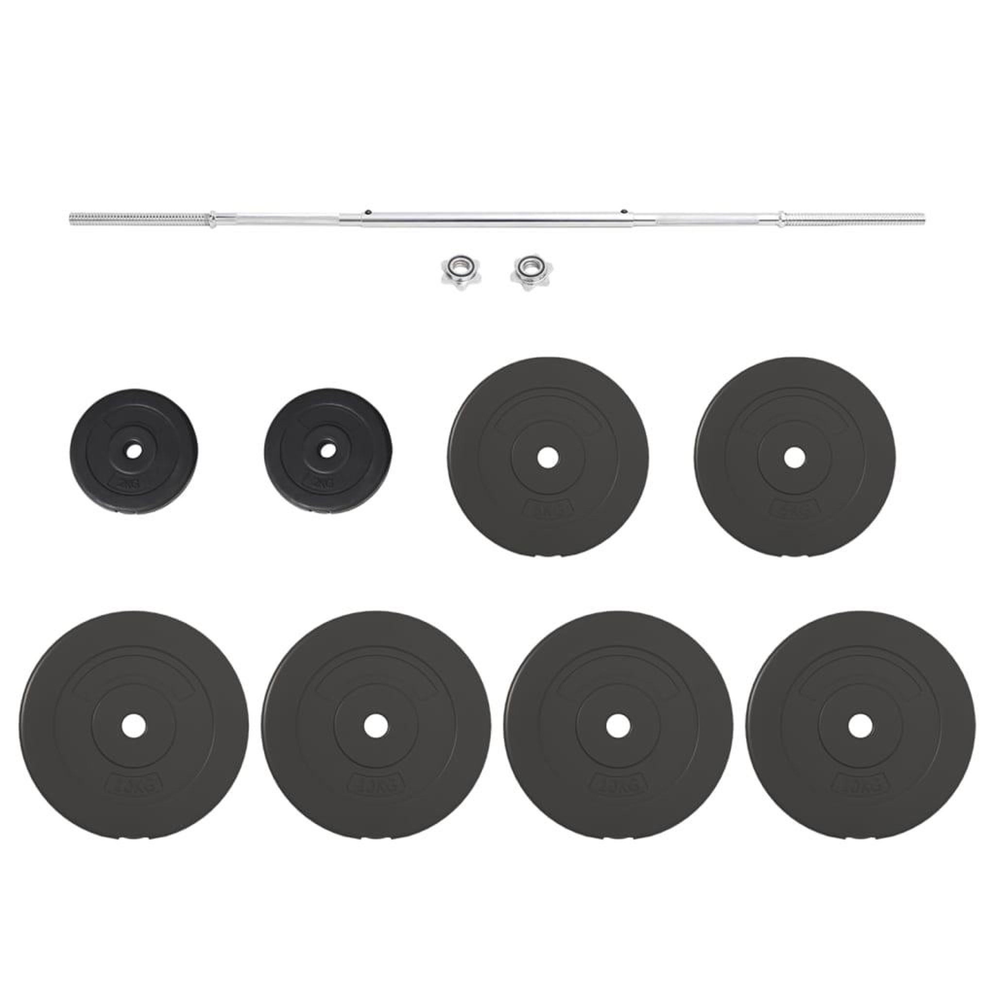 Voir la diapositive 2 : VIDAXL Barre d'halteres avec plaques 60 kg
